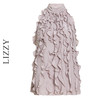 LIZZY2024时尚挂脖法式荷叶边露背真丝时尚木耳边上衣4486 商品缩略图4