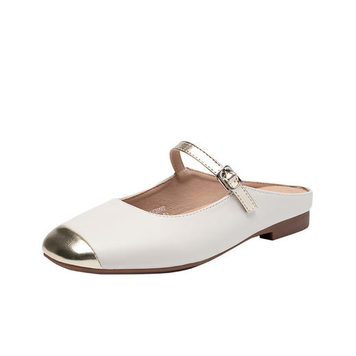 ZHR浅口一脚蹬单鞋女2024春夏新款外穿平底包头半托仙女风配裙子 商品图4