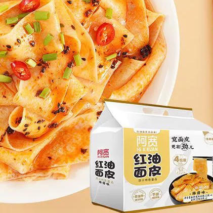 480g阿宽红油面皮红油麻酱味四连包 商品图0