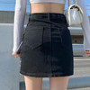 【GZ】无忧购ins夏天高腰开叉弹力半身复古包臀牛仔短裙7338（截单后7天发货)25年清仓捡漏 商品缩略图7