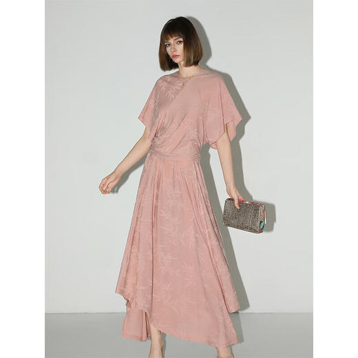 COCOBELLA[竹叶提花]新中式国风蝙蝠袖针织衫松弛感上衣TS7019-3 商品图2