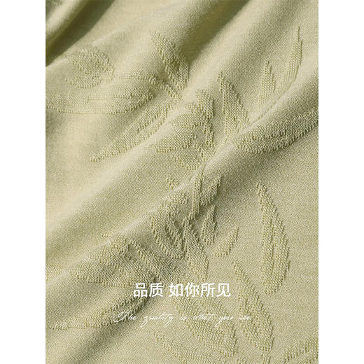 COCOBELLA[竹叶提花]新中式国风蝙蝠袖针织衫松弛感上衣TS7019-2 商品图4