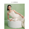 西嘉C+IMPRESS/西嘉度假风抓皱全醋酸缎白色吊带女夏单穿内搭背心上衣T2402076 商品缩略图3