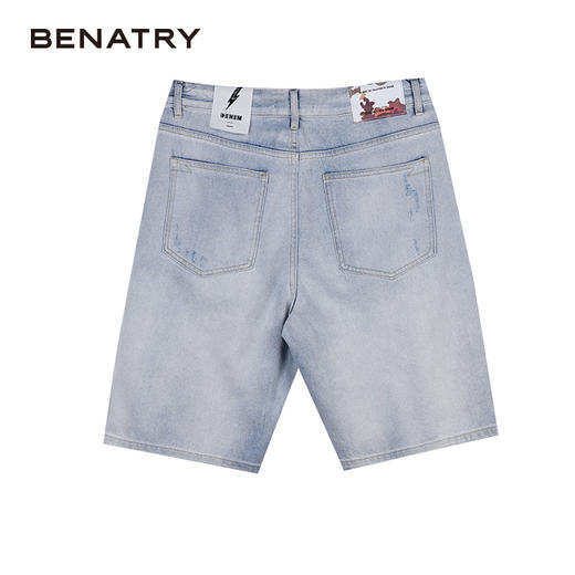 贝纳川男士夏季新款毛边破洞做旧时尚休闲牛仔短裤男潮牌ECK231002077 商品图1