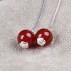 S925银自然水晶红玛瑙耳坠耳线NM 商品缩略图2