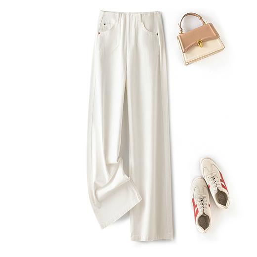 白/米小阔腿牛仔裤 商品图0