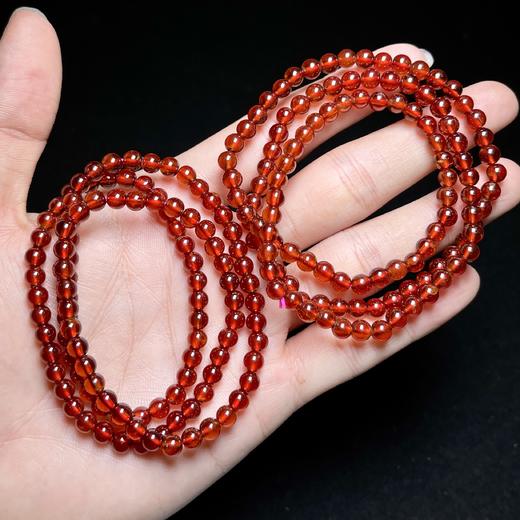 石榴石三圈-橙红圆珠 商品图0
