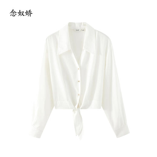 【商场同款】CNB4588 “ 轻盈外套 ”  清新素雅的云白色，低调娴静 下摆系带结构，提高腰线 醋纤柔软亲肤，吸湿透气 短外套 商品图7