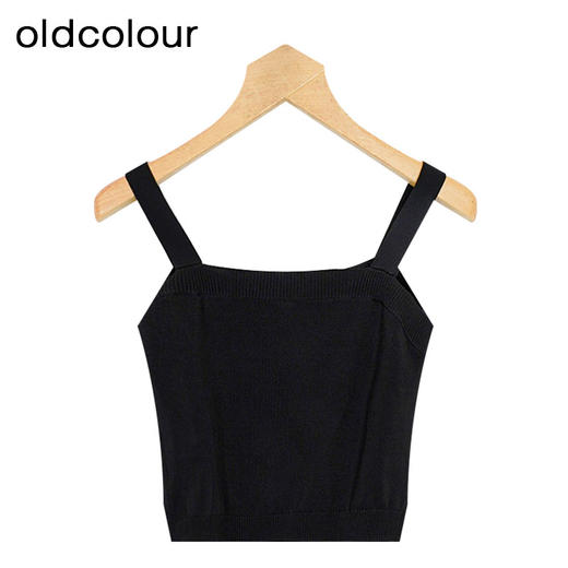 oldcolour夏季新款针织衫背心女时尚百搭纯色吊带上衣P22051003 商品图1