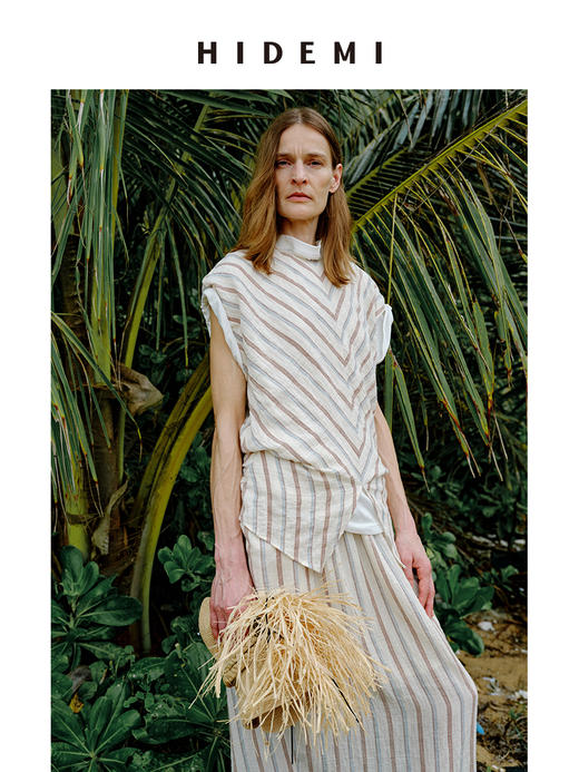 HIDEMI 度假系列水洗超柔软婴儿感色织条纹立体设计感套装 上衣/半裙 商品图6