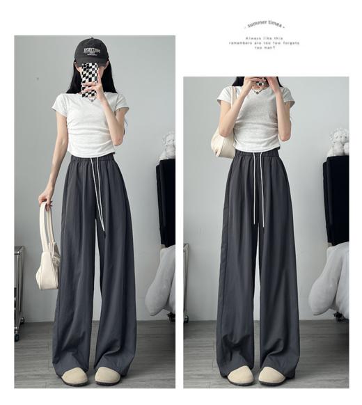 【YW】无忧购夏季薄款垂感宽松直筒休闲纸片速干香蕉弯刀裤Z412（截单后7天发货) 商品图8