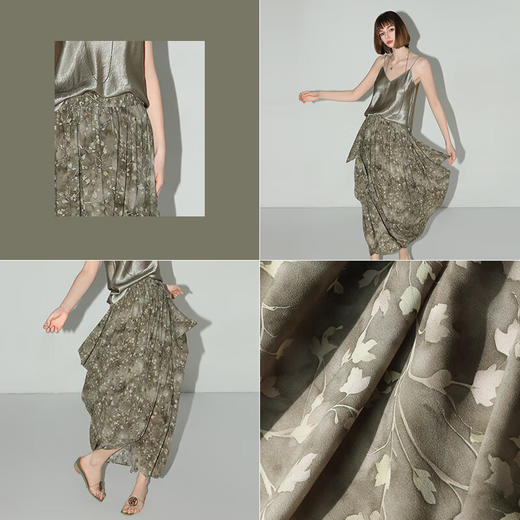 COCOBELLA设计师款立体花苞半身裙海边度假风雪纺长裙HS3068 商品图2