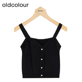 oldcolour夏季新款针织衫背心女时尚百搭纯色吊带上衣P22051003