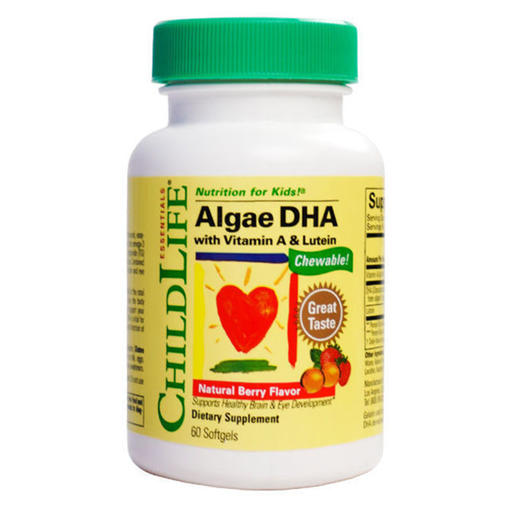 【保税仓】美国童年时光ChildLife儿童藻油DHA软胶囊 60粒/瓶 藻油DHA添加叶黄素&维A 商品图1