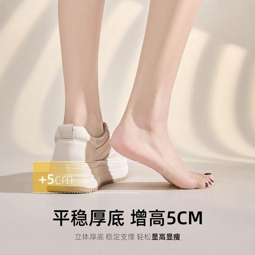 ZHR则则透气网面小白鞋女2024夏季新款百搭小白鞋厚底增高板鞋女 商品图4