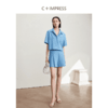 西嘉【现货】C+IMPRESS/西嘉时髦牛仔蓝松弛感落肩短袖翻领衬衫阔腿短裤套装女CS2402002 商品缩略图2