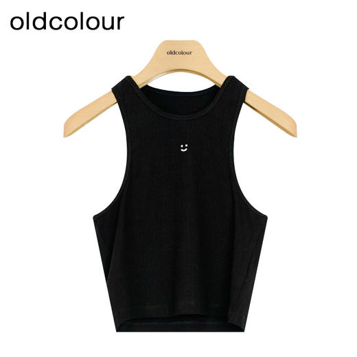 oldcolour夏季新款女士时尚简约印花无袖T恤女P21031197 商品图0