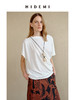 HIDEMI 度假系列水洗自然棉不对称扭扭式堆叠感短袖针织t恤上衣 白色/灰色/黑色 商品缩略图2