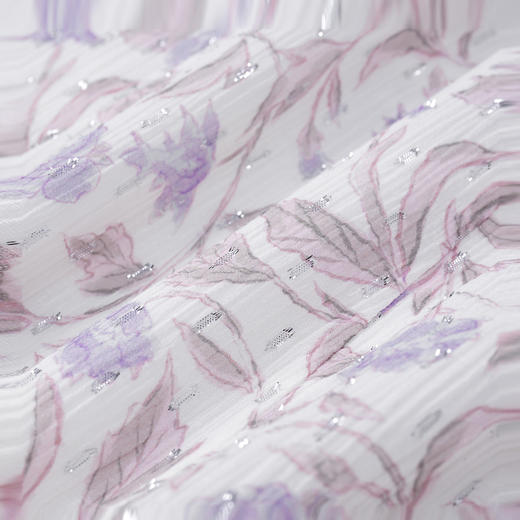 MAXRIENY碎花露肩珠扣连衣裙春季百褶裙子中短款 商品图4