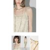 COCOBELLA新中式暗纹提花玉石盘扣人丝吊带对丝V领背心VT7001-2 商品缩略图1