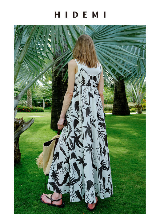 HIDEMI 度假系列“棕榈树下”手绘艺术感抽象印花米棕色四件套 商品图9
