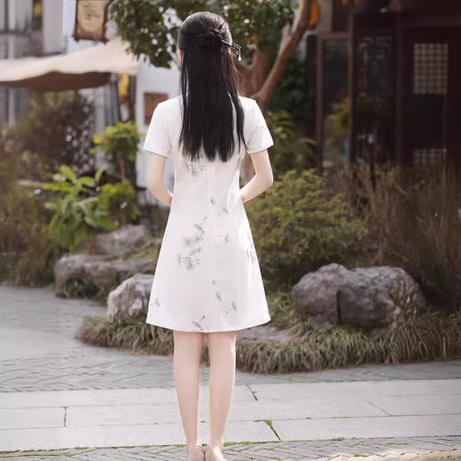 改良小个子素雅蕾丝旗袍GR5129 商品图3