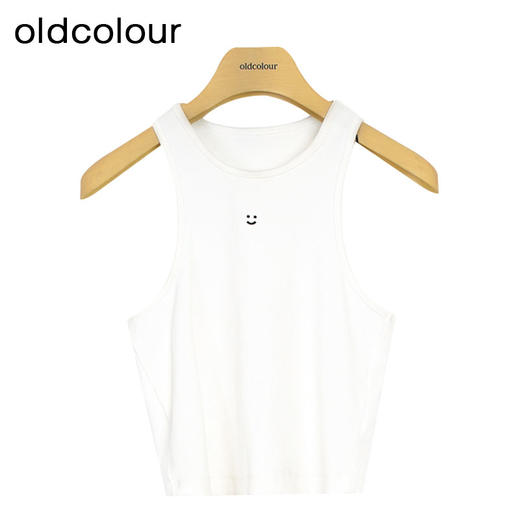 oldcolour夏季新款女士时尚简约印花无袖T恤女P21031197 商品图2