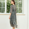 玳莎两件套真丝连衣裙2024新款夏季乔其桑蚕丝印花中长款裙  EB35106 商品缩略图3