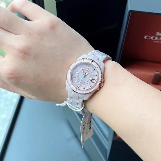 蔻家COA手表女陶瓷腕表石英防水时尚粉手表 商品图7