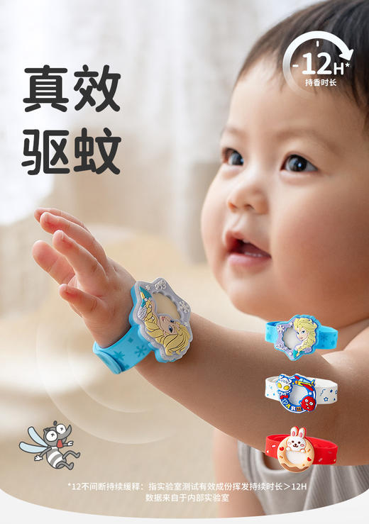 夏季防蚊安睡好物系列：孕婴可用安筌电蚊香液无味无烟、插电式家用驱蚊器   宝宝儿童婴儿驱蚊防叮咬户外家用喷雾 ，0香精0酒精强效驱蚊！IP联名婴儿宝宝户外驱蚊手环 手表圈装饰 驱蚊抑菌长效放心 商品图11