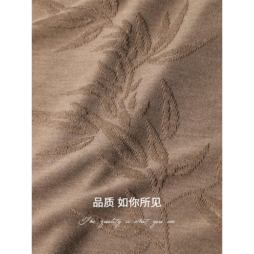 COCOBELLA[竹叶提花]新中式国风蝙蝠袖针织衫松弛感上衣TS7019-4 商品图4