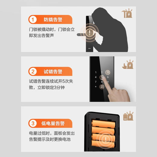 海尔智能门锁T15指纹锁 C级锁芯 入户门 防盗门锁 门卡密码锁 电子锁 【霸王锁体-咨询再下单】 商品图4