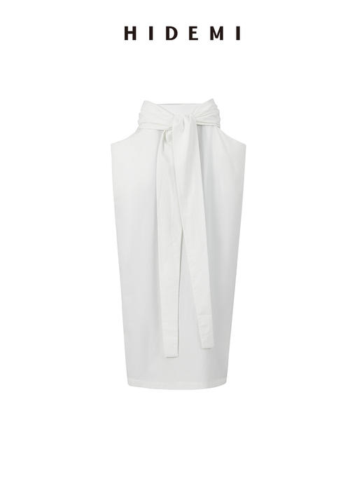 HIDEMI 度假系列水洗亚麻极简廓形口袋设计感茧型口袋腰带式半身裙 商品图8
