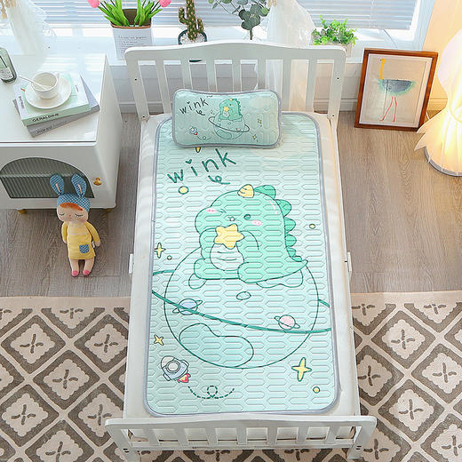 2024儿童卡通乳胶凉席两件套婴儿凉席夏季幼儿园床垫宝宝软凉席 商品图3