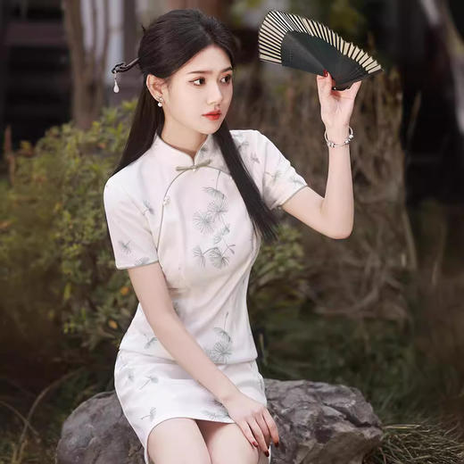 改良小个子素雅蕾丝旗袍GR5129 商品图4