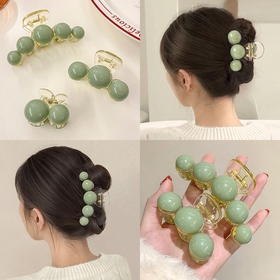 「9.9到手3件套！豆豆绿发夹」温柔风珍珠抓夹女后脑勺高级感夹子头饰发夹优雅简约鲨鱼夹发饰品时尚饰品
