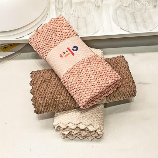 「29.9到手两套！数款可选」擦玻璃清洁布鱼鳞抹布 居家日用无痕不留水渍吸水不易掉毛厨房用品擦桌镜子毛巾 商品图2