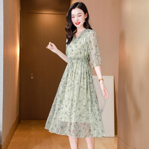 真丝连衣裙清新温柔风ASE25016 商品图1