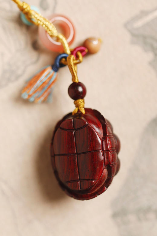 【青山特惠】小叶紫檀 富甲天下 钥匙扣 吊坠 s2 商品图2