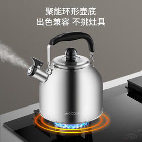 美厨（MAXCOOK）304不锈钢烧水壶响水壶 4L加厚日式鸣音 煤气电磁炉通用 MCH287
