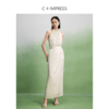 西嘉C+IMPRESS/西嘉醋酸吊带背心女夏外穿新款重工穿珠挂脖式无袖上衣CS2402050 商品缩略图2