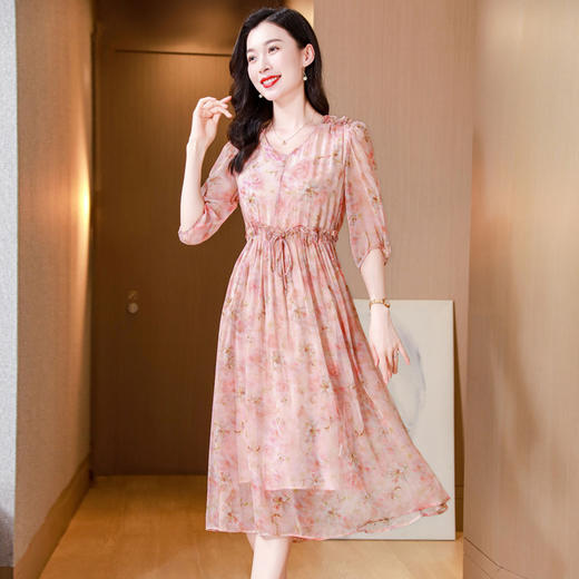 真丝连衣裙清新温柔风ASE25016 商品图2