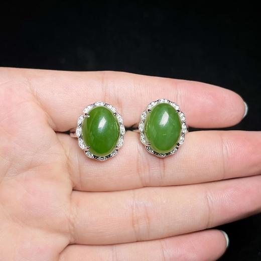 32043和田玉戒指-椭圆蛋面花边全包 商品图0