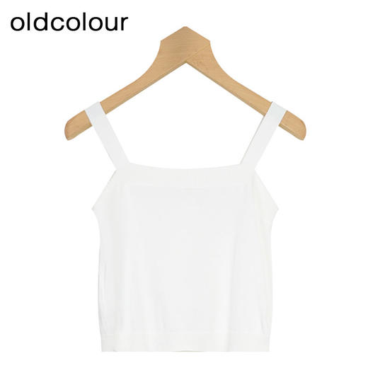 oldcolour夏季新款针织衫背心女时尚百搭纯色吊带上衣P22051003 商品图3