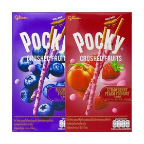 泰国Pocky草莓桃子酸奶/蓝莓风味涂层饼干38g 真实果粒酥脆醇香 054254/054255