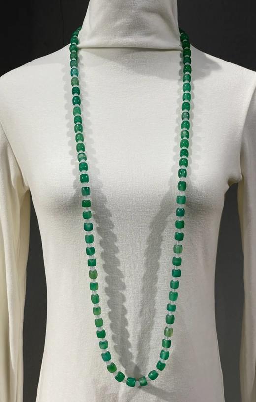 翠绿玉髓玛瑙鼓珠项链，顺丰包邮 商品图1