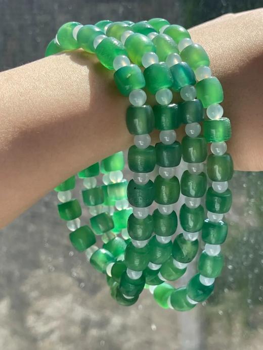 翠绿玉髓玛瑙鼓珠项链，顺丰包邮 商品图6