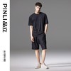 PINLI品立2024夏季新款烫钻休闲短袖T恤男士潮牌百搭圆领黑色体恤BG242111067 商品缩略图1