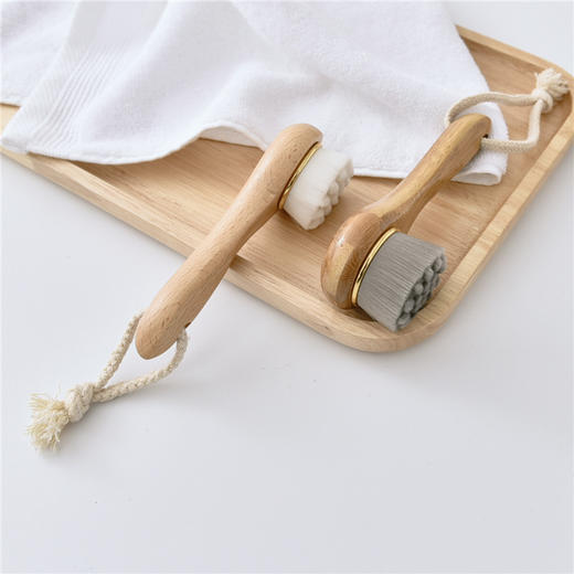 【面部清洁刷】洗脸神器洁面仪手动洁面刷实木榉木按摩刷面部清洁刷 商品图4