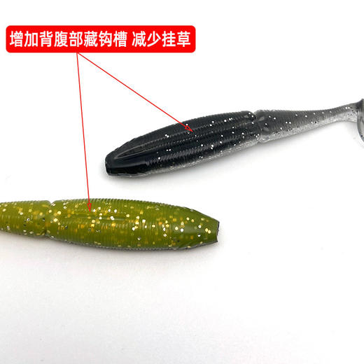 江左路亚潜水艇螺纹T尾软饵软虫 商品图2